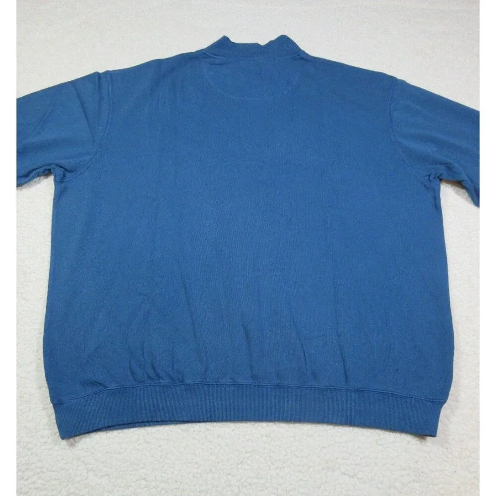 Cabela's blue antique 1/4‎ zip pullover, slub yarn